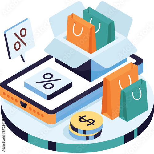 Online Shopping Discount and Promotion Concept