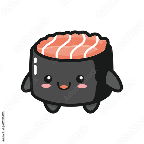 Cute Cartoon Gunkan Maki Character Illustration