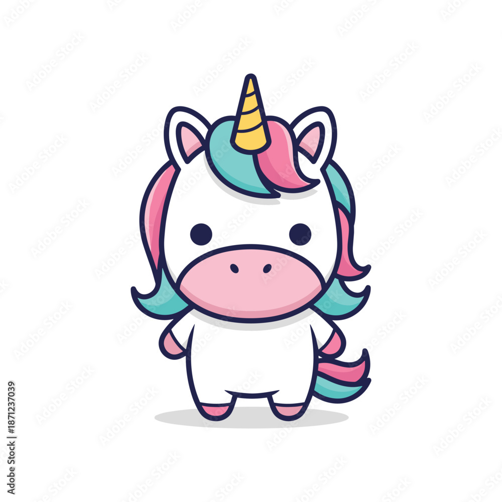 Fototapeta premium Adorable Cartoon Unicorn Illustration