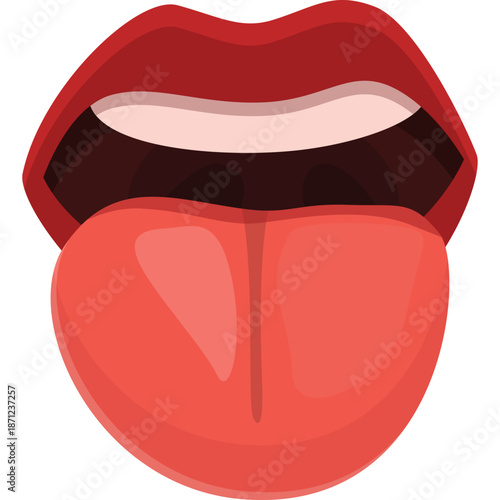 Open Mouth with Tongue Sticking Out - Illustration