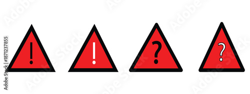 Caution signs. Symbols danger and warning signs. Exclamation marks