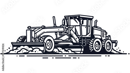 Heavy duty road construction bulldozer machine.