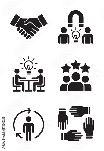 Black and white of business teamwork and partnership handshake people