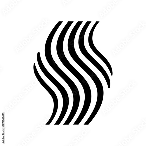 Flowing vertical wave lines arranged in rhythm, expressing movement, energy flow, and natural balance associated with relaxation and wellbeing.