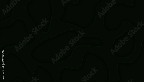 Abstract dark green organic fluid shapes background with subtle embossed contours creating a mysterious and modern pattern.