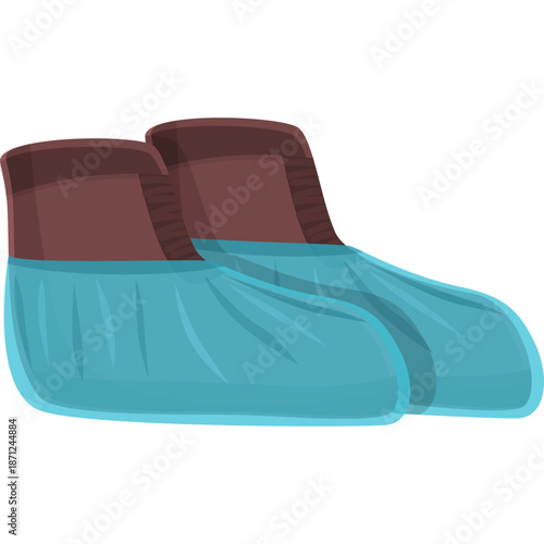 Pair of Blue Disposable Shoe Covers