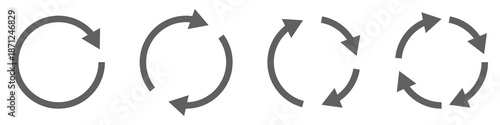rotation icon collection, circle arrow icon. refresh icon, reload icon. circular arrow icon vector illustration