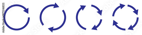 rotation icon collection, circle arrow icon. refresh icon, reload icon. circular arrow icon vector illustration