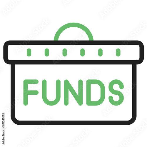 Funds in box Illustration: This image of a box of funds is a simple and clean illustration suitable for financial concepts.