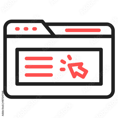 Webpage Interaction: A digital illustration depicts a webpage interface with an interactive cursor, symbolizing online activity and user engagement.