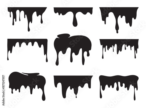 Black paint drips white liquid 1