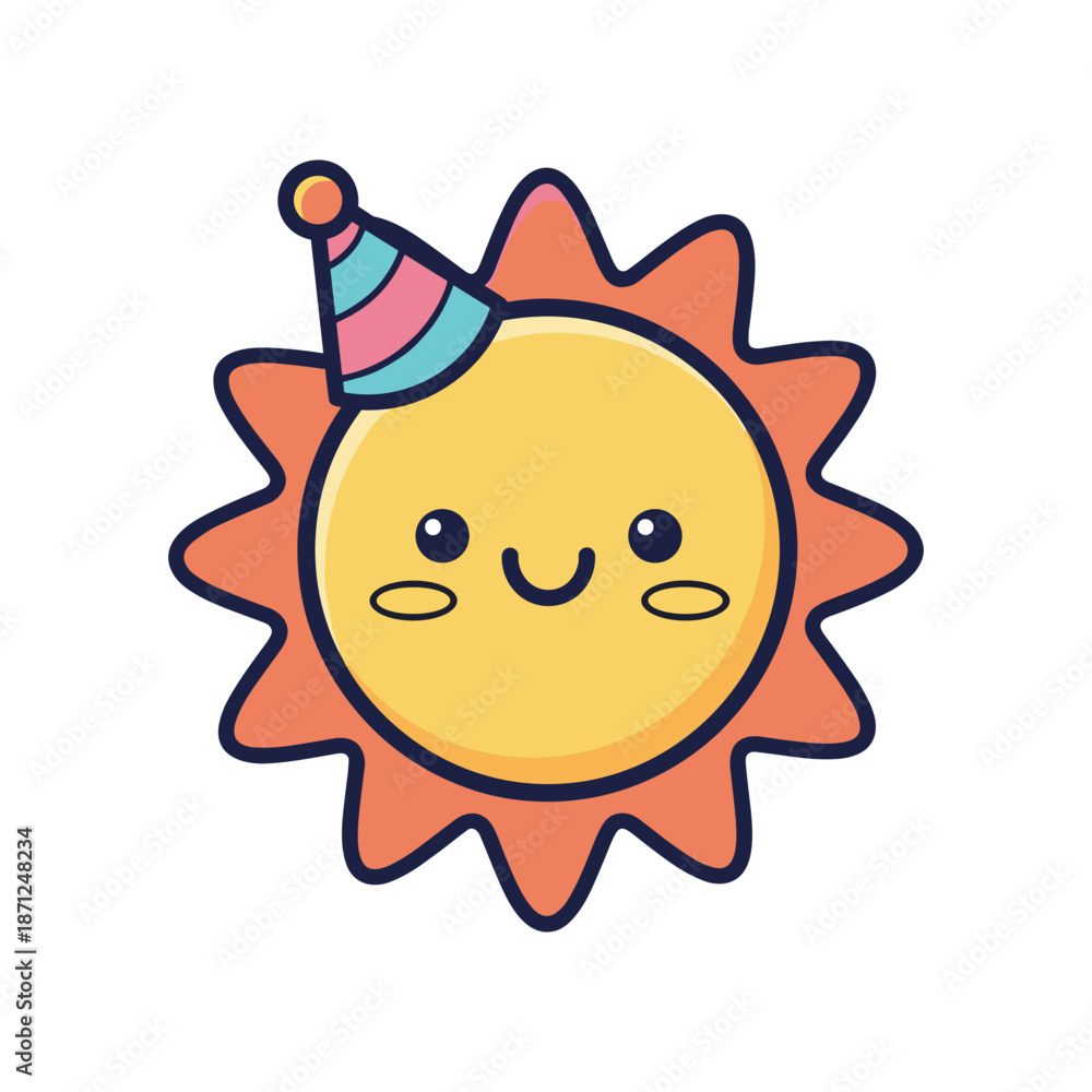 Obraz premium Happy Sun Vector Illustration for Party and Celebration
