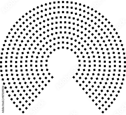 Hemicycle 450 seats - chamber 280 - degree donut chart 10 rows centered=a