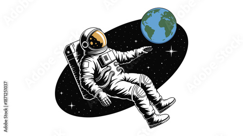 An astronaut floating in space with the Earth in the background