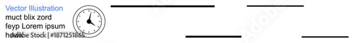 Time management, productivity, scheduling, minimalism, modern concepts, organization. Simplified clock face with black lines. Time management and productivity