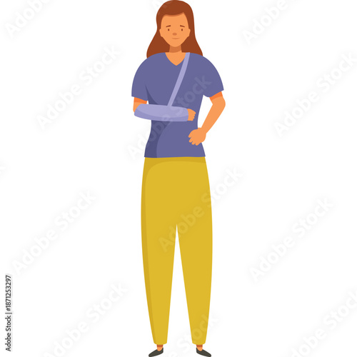 Person with a broken arm and sling