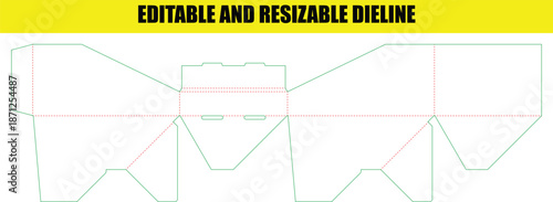 Editable and Resizable Dieline Template for Packaging Design and Production