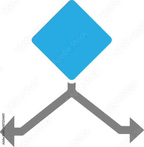 Logical Branching Flowchart Simple Design for Project Plan Mapping.