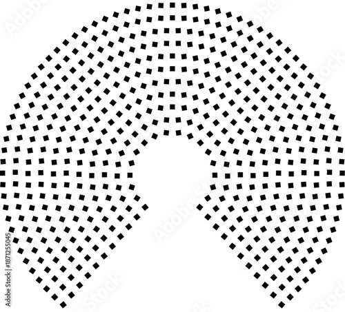 Hemicycle 500 seats - chamber 280 - degree donut chart 11 rows centered