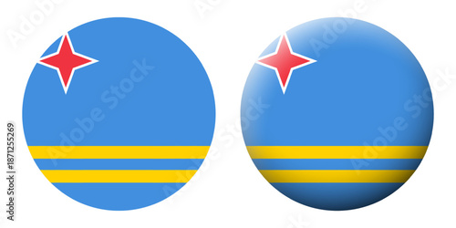 Vector illustration of Aruba flag set on transparent background