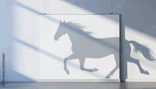 Dynamic horse silhouette captured in elegant motion.