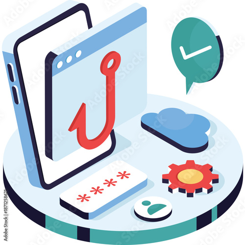Phishing and Cybersecurity Illustration