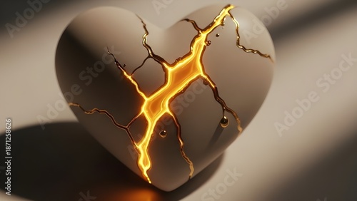 Kintsugi heart representing healing and resilience in love psychology