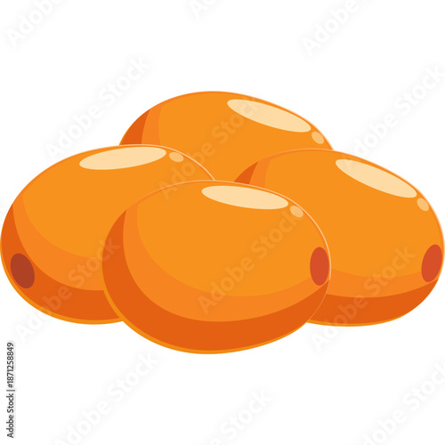 Pile of Orange Sea Buckthorn Berries