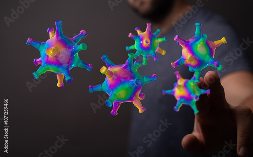 Abstract 3D rendered viruse...