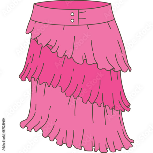 Pink Ruffled Skirt