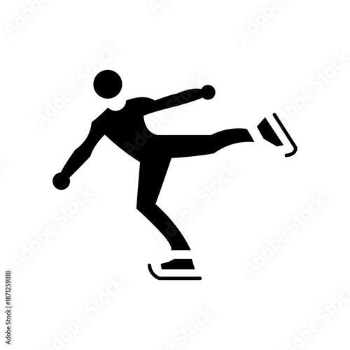 figure skating glyph icon