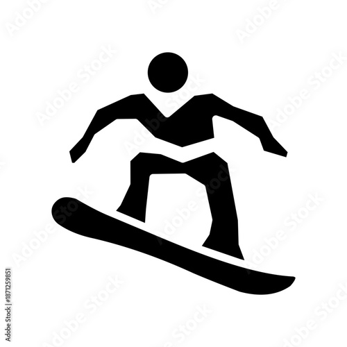 snowboarder glyph icon