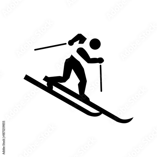 cross-country skiing glyph icon