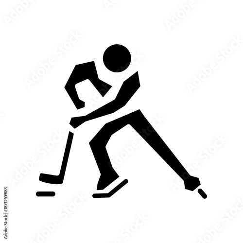 Photography ice hockey glyph icon