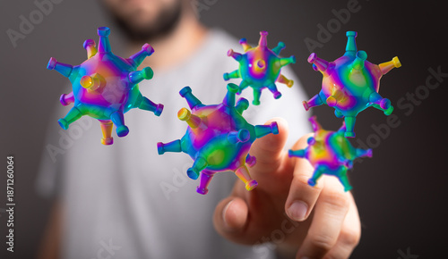 Abstract 3D rendered viruse...