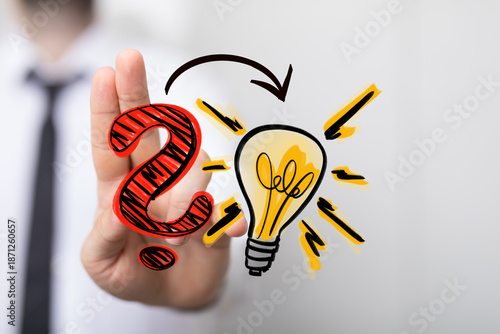 A businessman's hand intera...