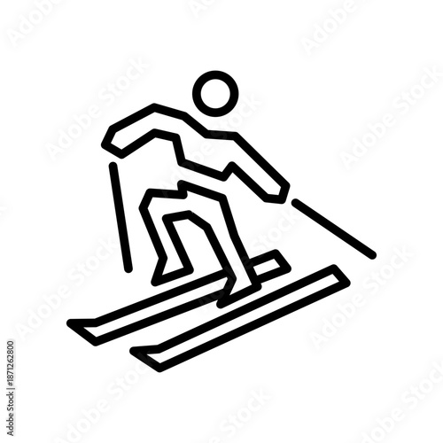 downhill ski line icon