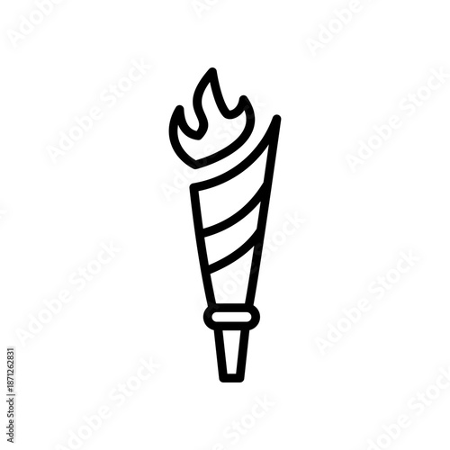 olympic torch line icon