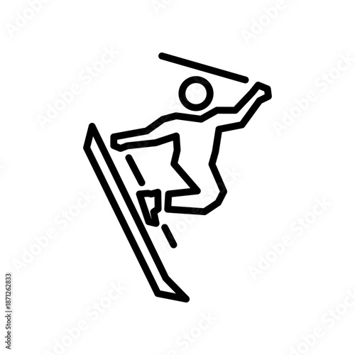 freestyle skiing line icon