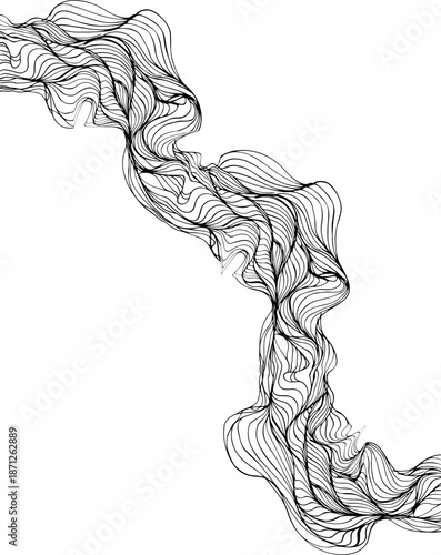 Diagonal zigzag pattern built from rounded wave lines creating alternating directional rhythm.