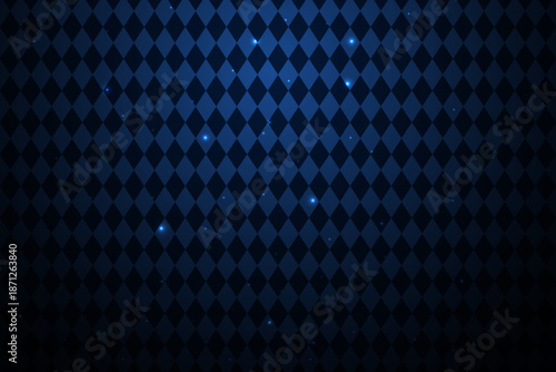 Dark Blue Diamond Pattern Background with Glowing Light Effects for Elegant Digital Design