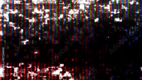 Effects such as noise and glitches. Image of a broken LCD screen.
