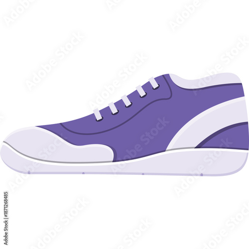 Purple and white athletic shoe