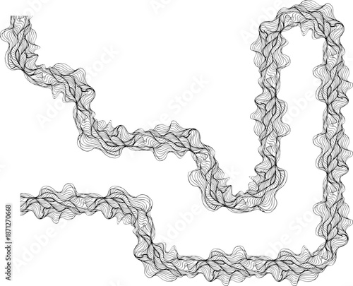 Labyrinth form shaped by rounded wave lines defining enclosed organic passages.