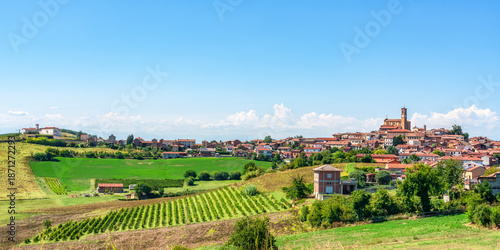 Grana Monferrato Village and Vineyards Landscape, Piedmont, Italy
