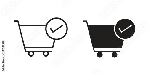 Purchase order icons symbol, logo illustration. Vector graphics set