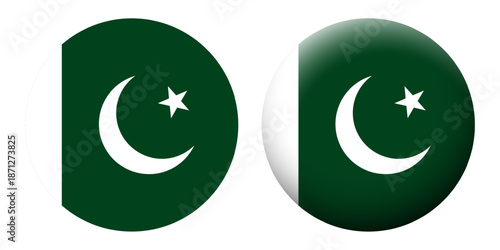 Vector illustration of Pakistan flag set on transparent background
