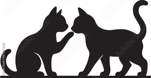 Black Cat Silhouette Illustration for Logo Design and Educational Pet Behavior Graphics