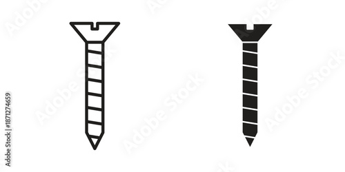 Screw icons symbol, logo illustration. Vector graphics set