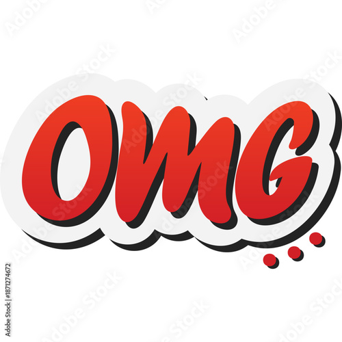 Red "OMG" text with white outline and shadow